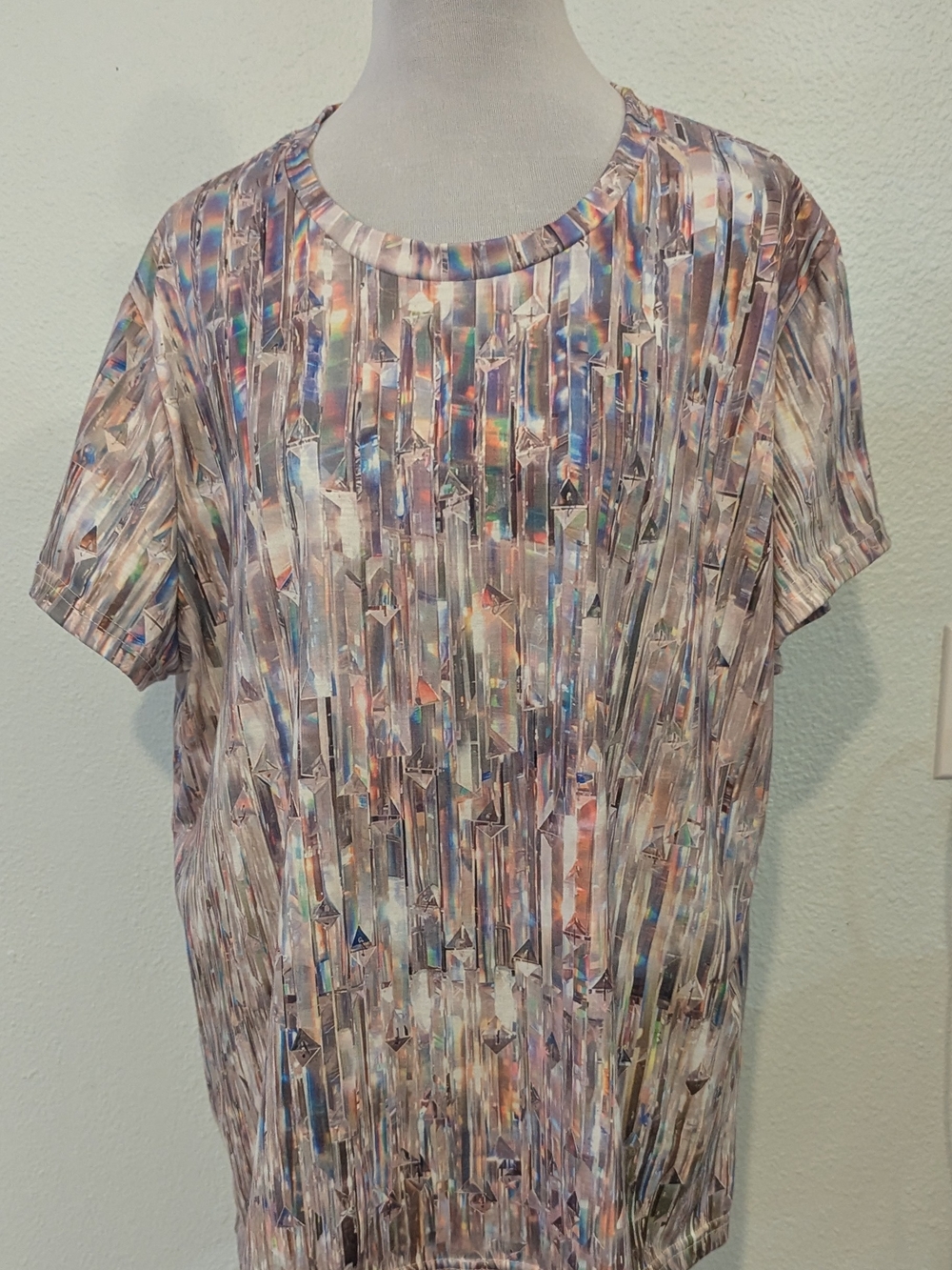Abstract Prism Print Women's Top - Multicolor